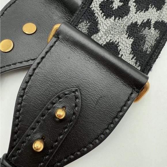 Rare Dior Gray Leopard Canvas Saddle Bag - Picture 14 of 15